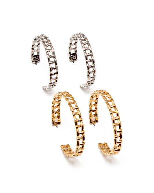 HOOP BRAIDED METAL EARRINGS