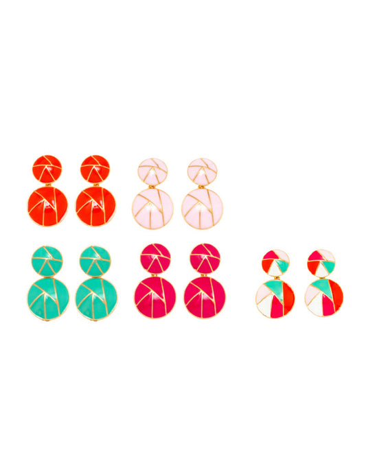 DOUBLE MOSAIC EARRINGS - MULTICOLOR